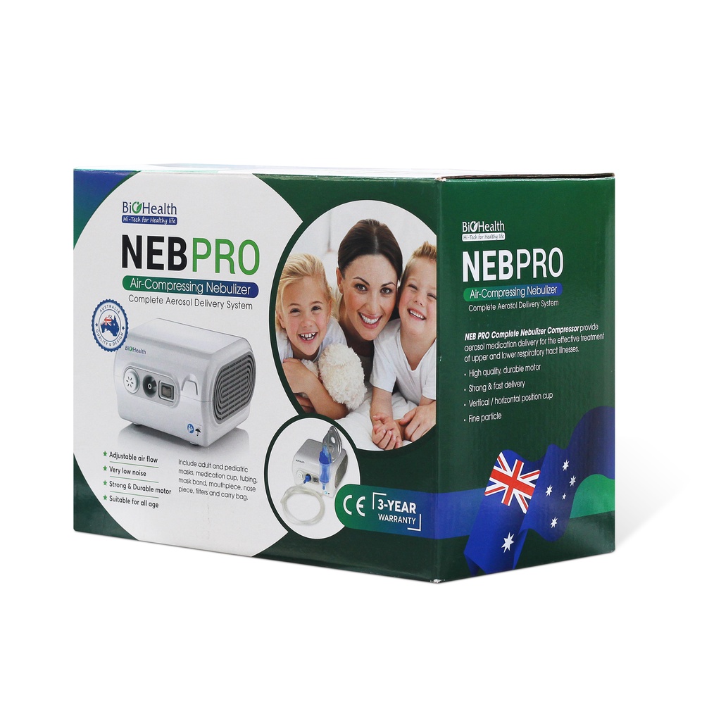 Máy Xông Khí Dung Biohealth Neb Pro - Kích thước Hạt Nhỏ, Xông Mũi Họng Dễ Chịu
