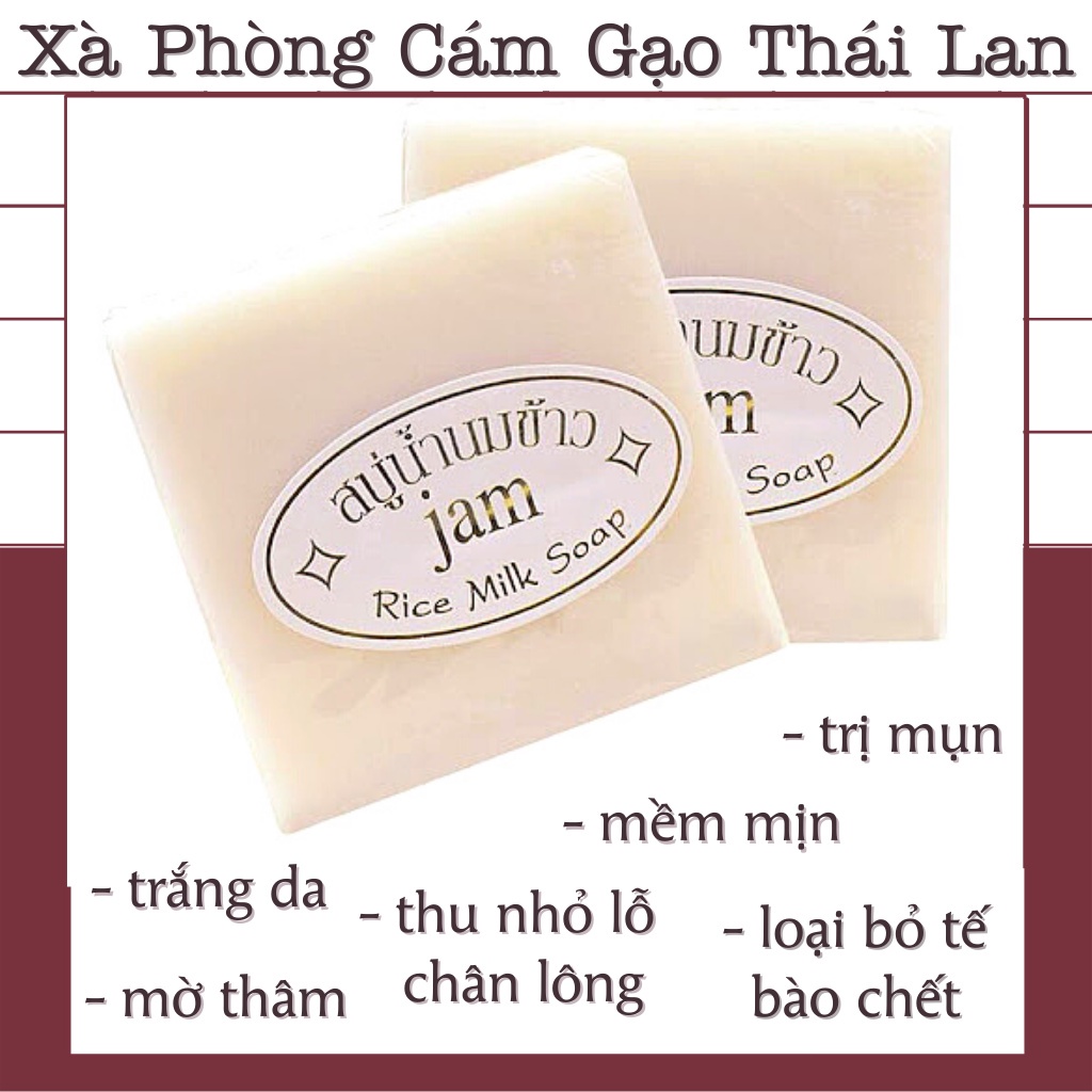 Xà Phòng Cám Gạo Thái Lan Jam Rice Milk Soap 65gr