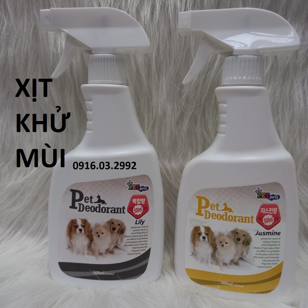 Xịt khử mùi trên cơ thể chó mèo, xịt khử mùi môi trường xung quanh vật nuôi 500ml