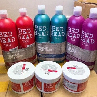 Cặp xả gội 750ml xanh đỏ và ủ tóc đỏ 200g Tigi