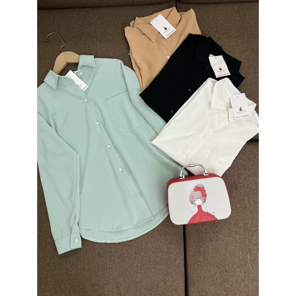 Áo Sơ Mi Trắng Dài Tay Nữ Chất Lụa Nhẹ Mát Form Oversize Siêu Xinh | BigBuy360 - bigbuy360.vn