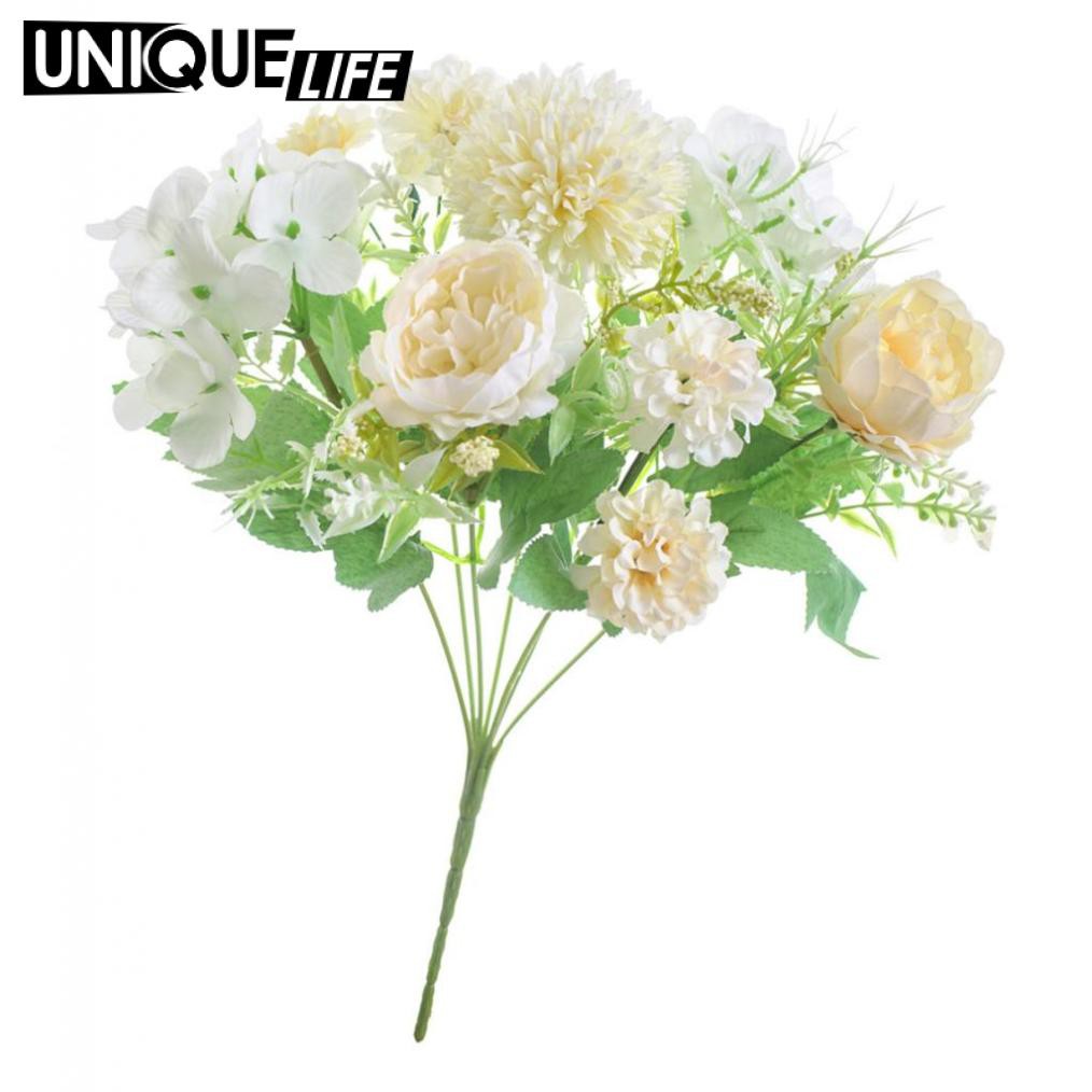 Bó Hoa Mẫu Đơn Giả 7 Bông Bằng Lụa Nhẹ Màu Hồng Nhạt