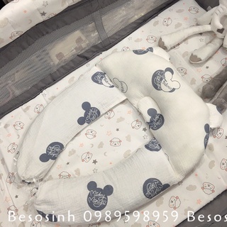 Gối đa năng chữ U, gối liền chặn vỏ đỗ cho bé