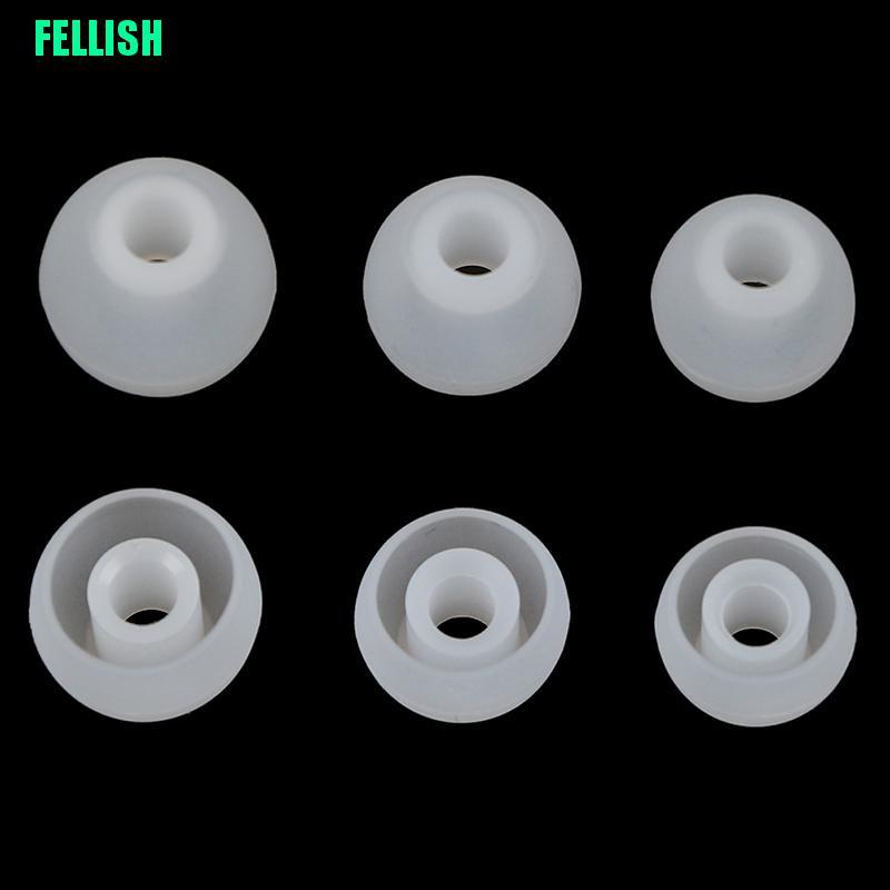 Set 6 Cặp Nút Bọc Tai Nghe Nhét Tai Chất Liệu Silicon Màu Trắng / Đen Size L / M / S Tiện Dụng
