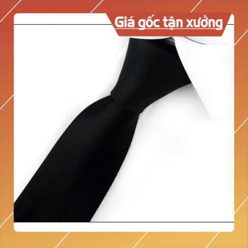 [BÃO SALE] Cà vạt lụa Nam bản nhỏ màu đen