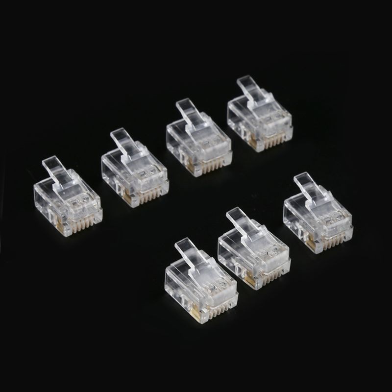100 Đầu Nối Dây Cáp Điện Thoại Rj12 6p6c