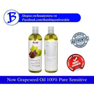 [AUTH] Tinh dầu hạt nho Now Grapeseed Oil 100% Pure Sensitive 118ml / 473ml