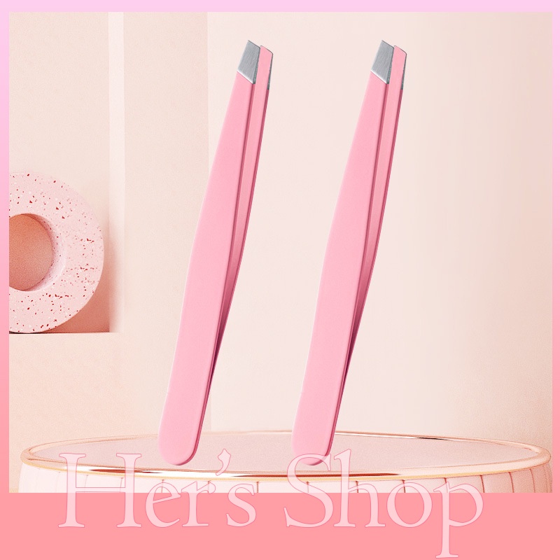 Nhíp Nhổ Lông Mày Cho Bạn Nữ Bằng Thép Không Gỉ Màu Hồng - Nhíp Tỉa Lông Mày Đa Năng