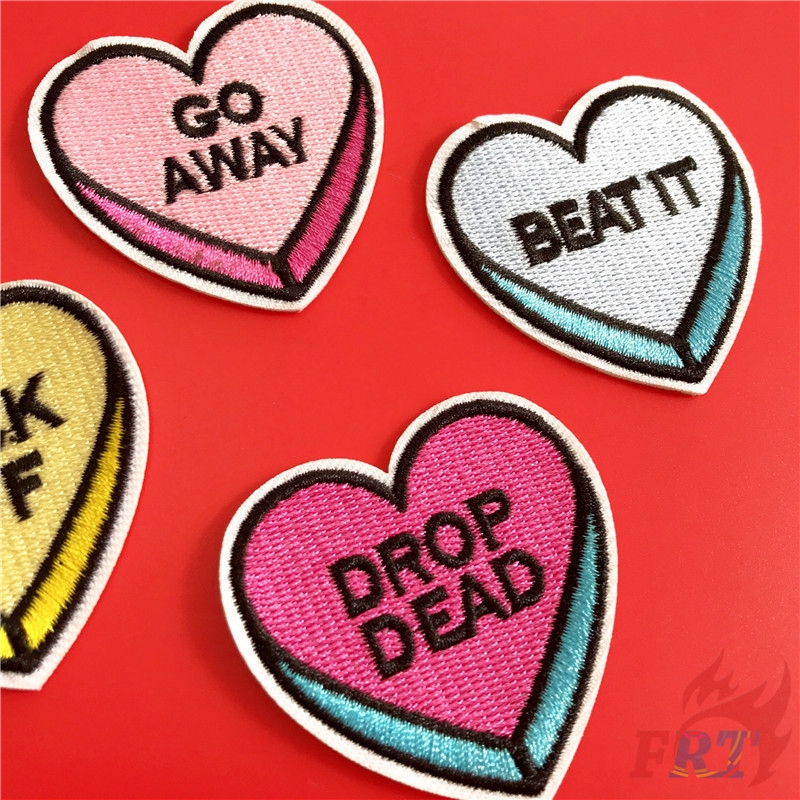 ☸ VSCO：Healing English Words - Heart Iron-on Patch ☸ 1Pc Diy Sew On Iron On Badges Patches