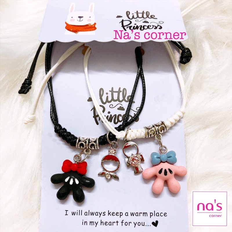 NHIỀU MẪU - 2 Vòng tay lắc tay dây bện cặp đôi đen trắng (2 cái)