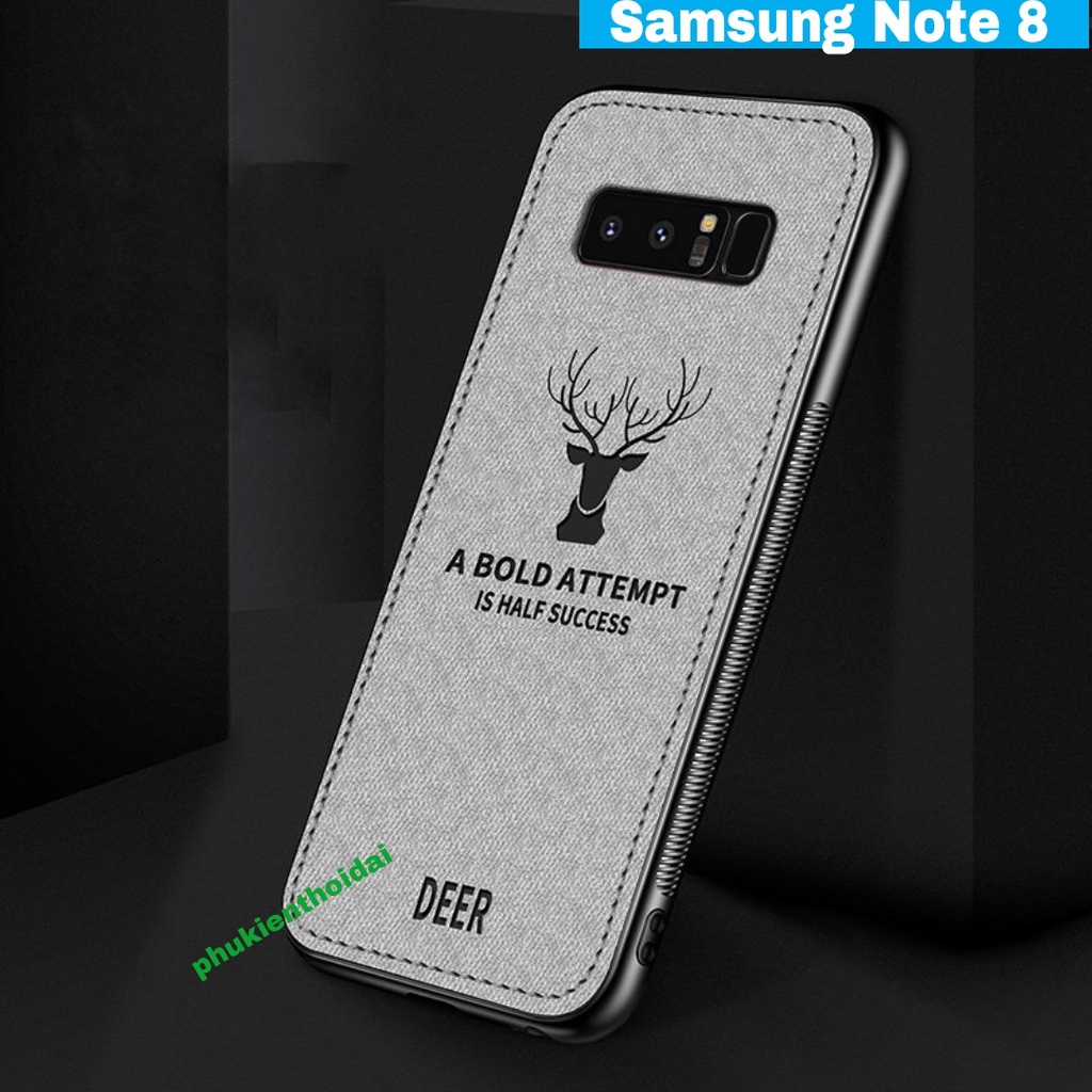 Ốp lưng Samsung Note 8 / Note 9 / Note 10 Plus / Note 20 Ultra / S22 Ultra  chống sốc Vải hươu In 3D thời trang cao cấp