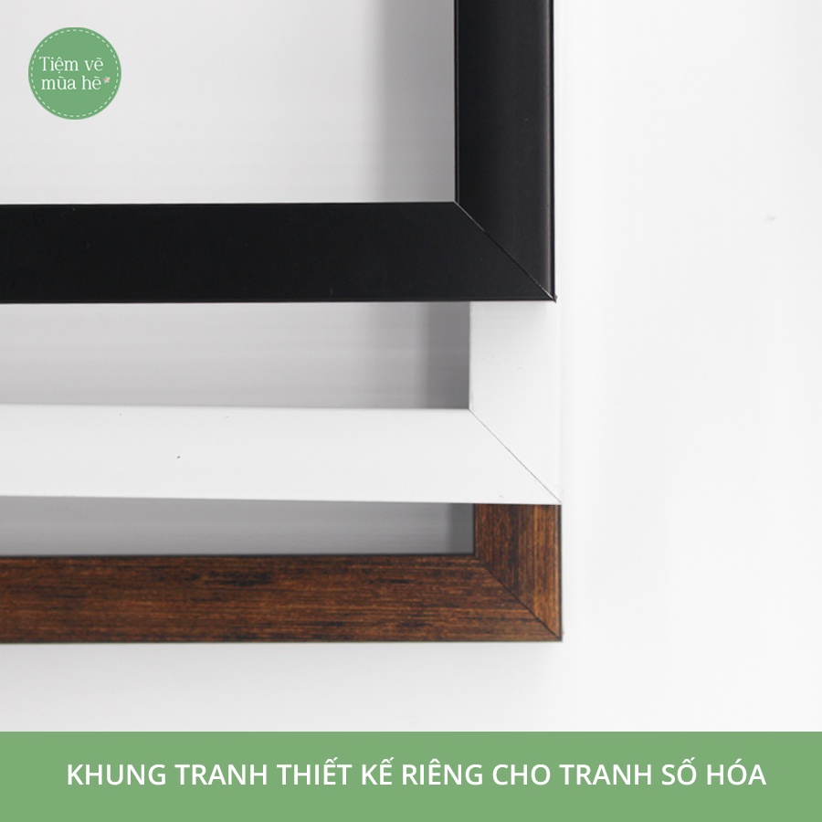 ✅Khung ngoài tranh số hóa (Tranh tô màu theo số) Kích thước 40x50cm 3 màu cơ bản