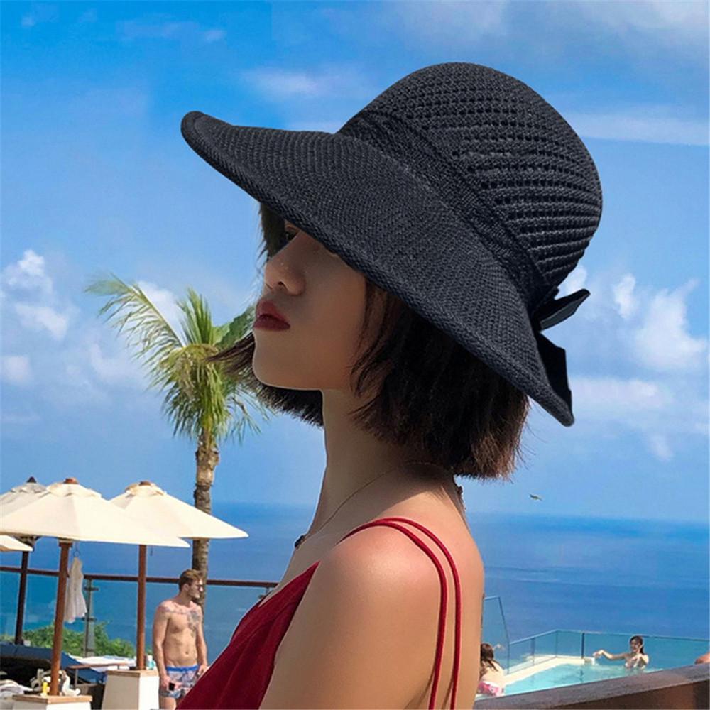 Nón Rộng Vành Phối Nơ Thời Trang Đi Biển Mùa Hè