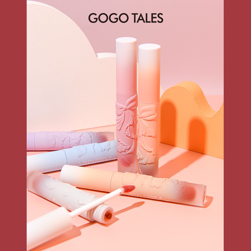 CAPPUVINI® Son kem tint Gogo Tales mềm môi căng mọng ánh gương hình nơ khắc nổi siêu xinh