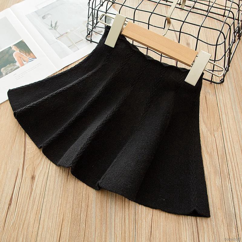 Set áo len tay dài phối chân váy xòe xinh xắn thời trang cho bé gái