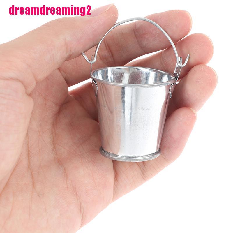 Xô Kim Loại Mini Tỉ Lệ 1: 12 1 / 6 Dùng Để Trang Trí Nhà Búp Bê