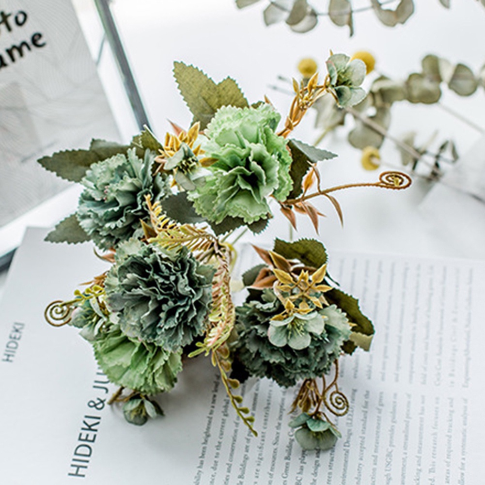 1 Nhánh Hoa Cẩm Chướng Nhân Tạo Trang Trí Nhà Cửa / Tiệc Cưới Diy