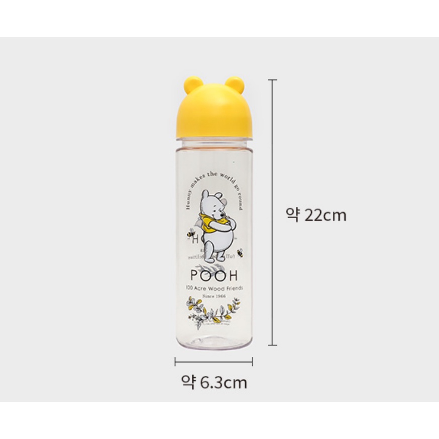 DAISO Bình Nước Cầm Tay Dung Tích 350 / 500ml In Hình Gấu Pooh Đáng Yêu