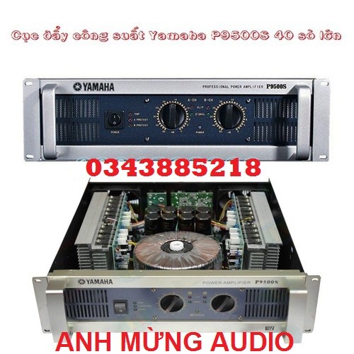 Cục đẩy công suất Ya ma ha P9500S 40 sò lớn cho công suất nguồn ổn định không bị sụt áp trong suốt quá trình sử dụng