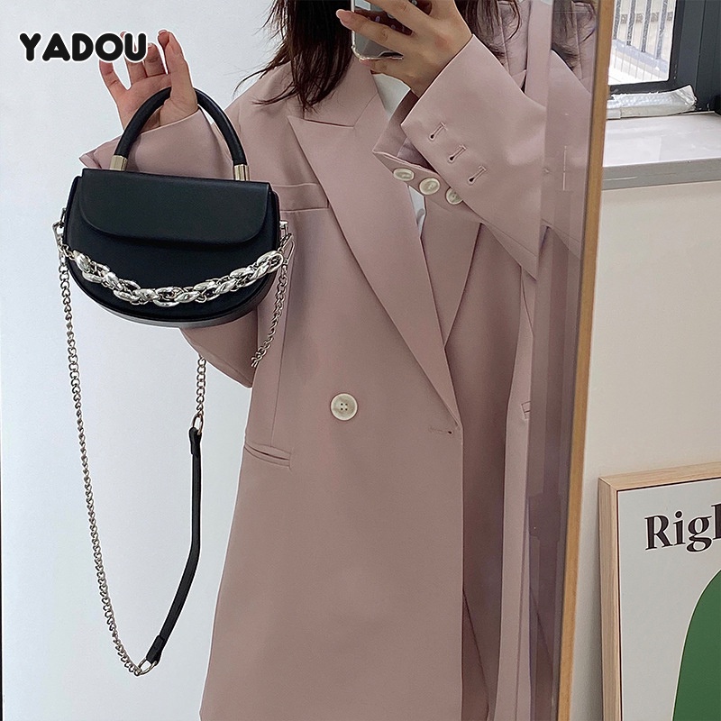 Túi đeo chéo YADOU da bóng dạng yên ngựa thời trang tùy chọn màu sắc dành cho nữ