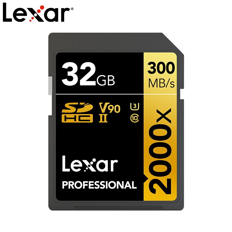 Thẻ Nhớ Lexar 2000X SD 32GB 128GB 64GB Class 10 U3 V90 4K 32 64 128GB 300MB Cho Máy Ảnh SDXC SDHC