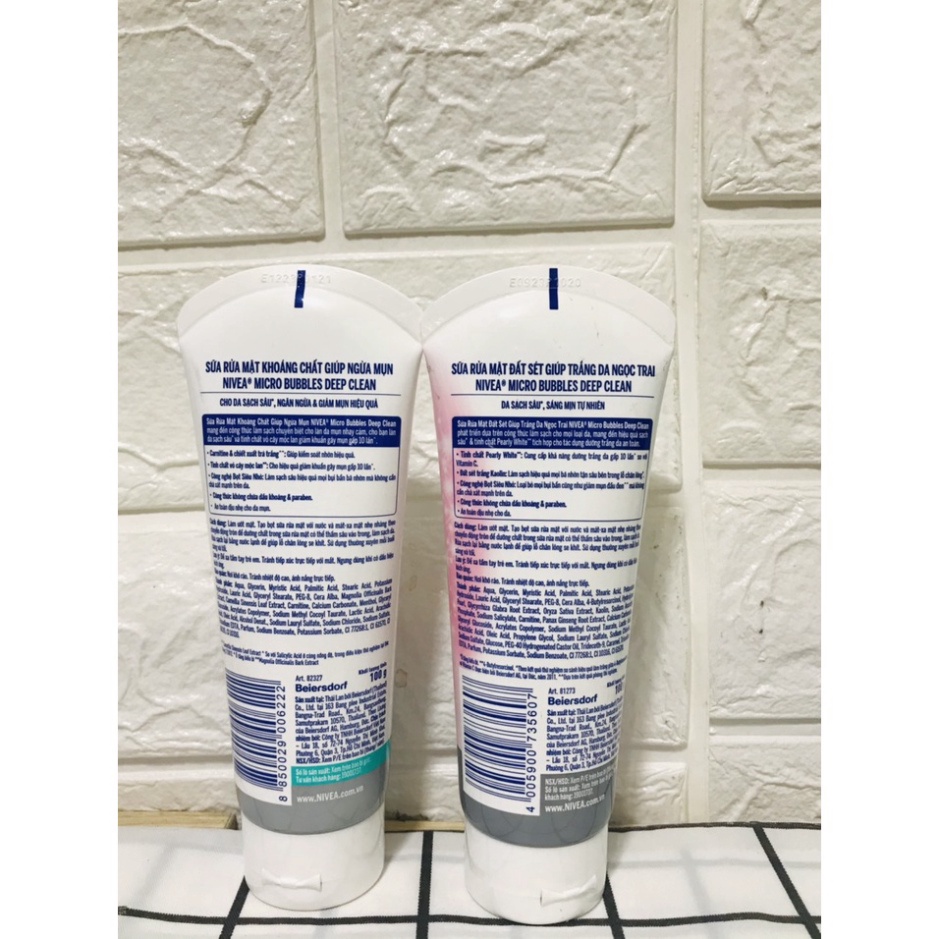 Sữa Rửa Mặt Sáng Da Sạch Nhờn Giảm Mụn NIVEA 100g