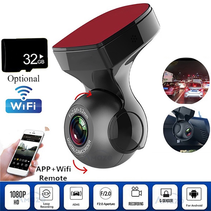 1080P HD Car DVR Night Vision Car Camera USB Wireless 170 Degree Wide Angle Driving Recorder Android 4.0 Above with ADAS | BigBuy360 - bigbuy360.vn