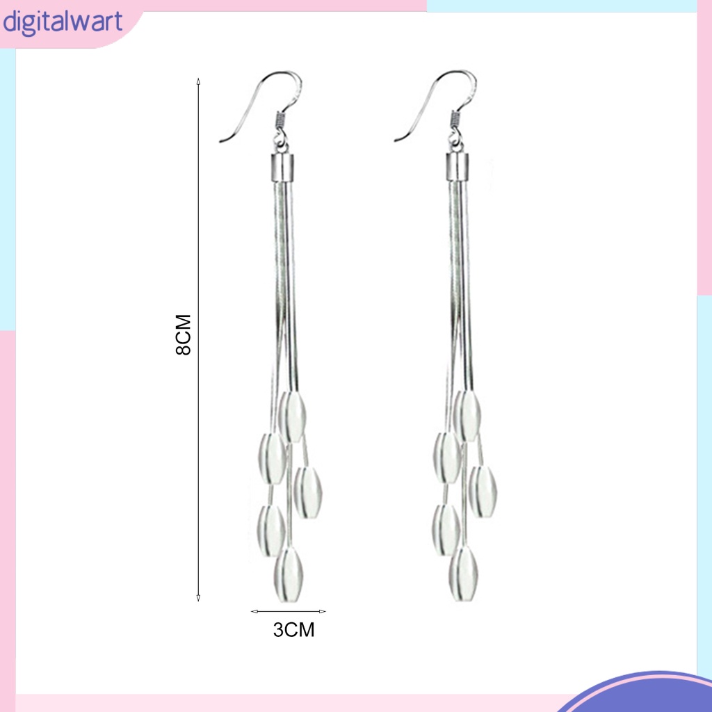 Đôi khuyên tai dáng dài tua rua đính hạt ngọc tròn nhân tạo sang trọng thời trang cho nữ