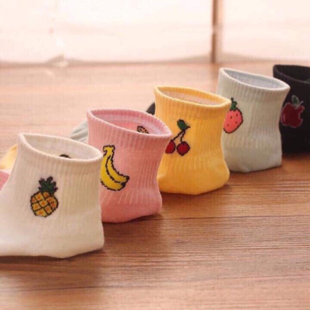 Tất cổ ngắn hình hoa quả & gấu bé
