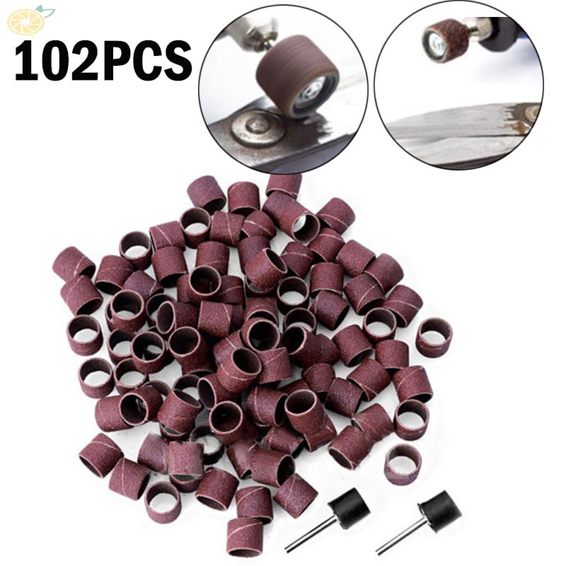 Bộ 100 đầu mài nhám 80 grit kèm 2 trục dành cho máy mài cắt đa năng