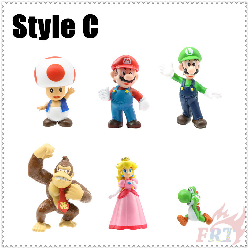 Set 6 Mô Hình Đồ Chơi Nhân Vật Super Mario Dùng Để Trang Trí Bánh Kem