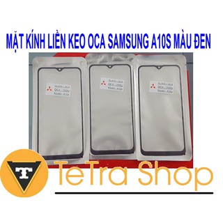 Mặt kính liền keo oca samsung a10s màu đen
