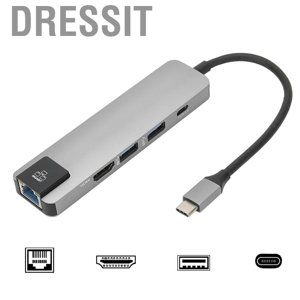 Bộ Chia Cổng Usb 3.0 5 Trong 1 Loại C 4kx2k Cho Notebook / Máy Tính / Điện Thoại