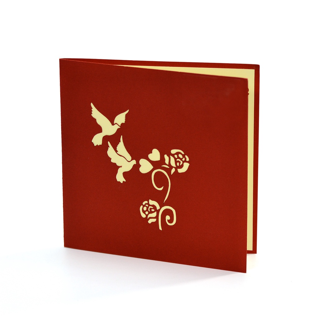 NHIỀU MẪU - Thiệp nổi 3D I Love You, 3D handmade pop-up card, đôi trái tim tình yêu, quà tặng độc đáo