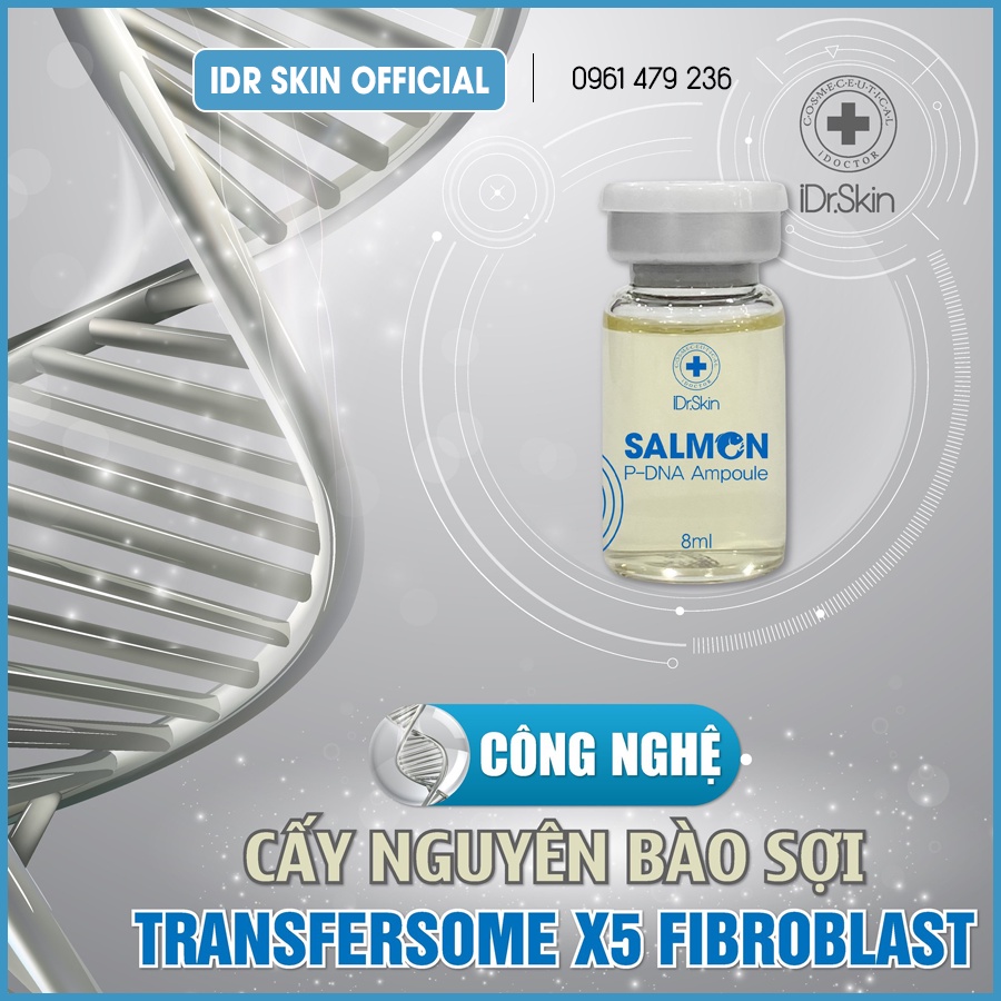 Tế bào gốc DNA cá hồi Idr Skin_Salmon  p-DNA ampoule Idr Skin Hàn Quốc giúp loại bỏ sẹo rỗ, căng bóng...