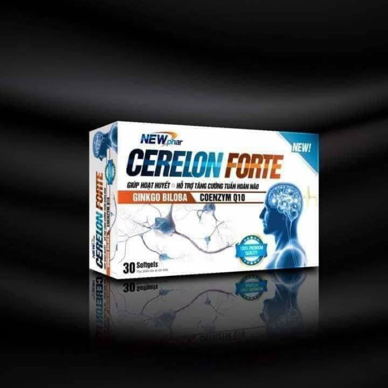 Hoạt huyết dưỡng não, giúp hoạt huyết, ngủ ngon, giảm đau đầu,chóng mặt, Cerelon forte hộp 30 viên