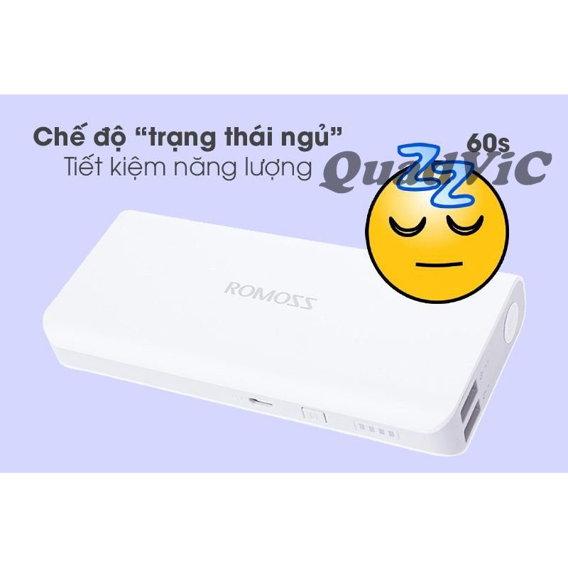 Pin sạc dự phòng 10000mah 10.000 mAh Romoss Solit 5 cho điện thoại và máy tính bảng Có LED QUADVIC.COM N00208