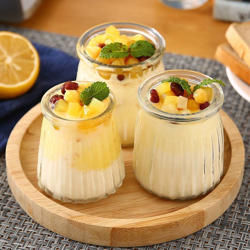 Pudding chai thủy tinh, sữa chua chai, mousse cốc, khuôn nướng cho lò nướng, cốc sữa chua có nắp