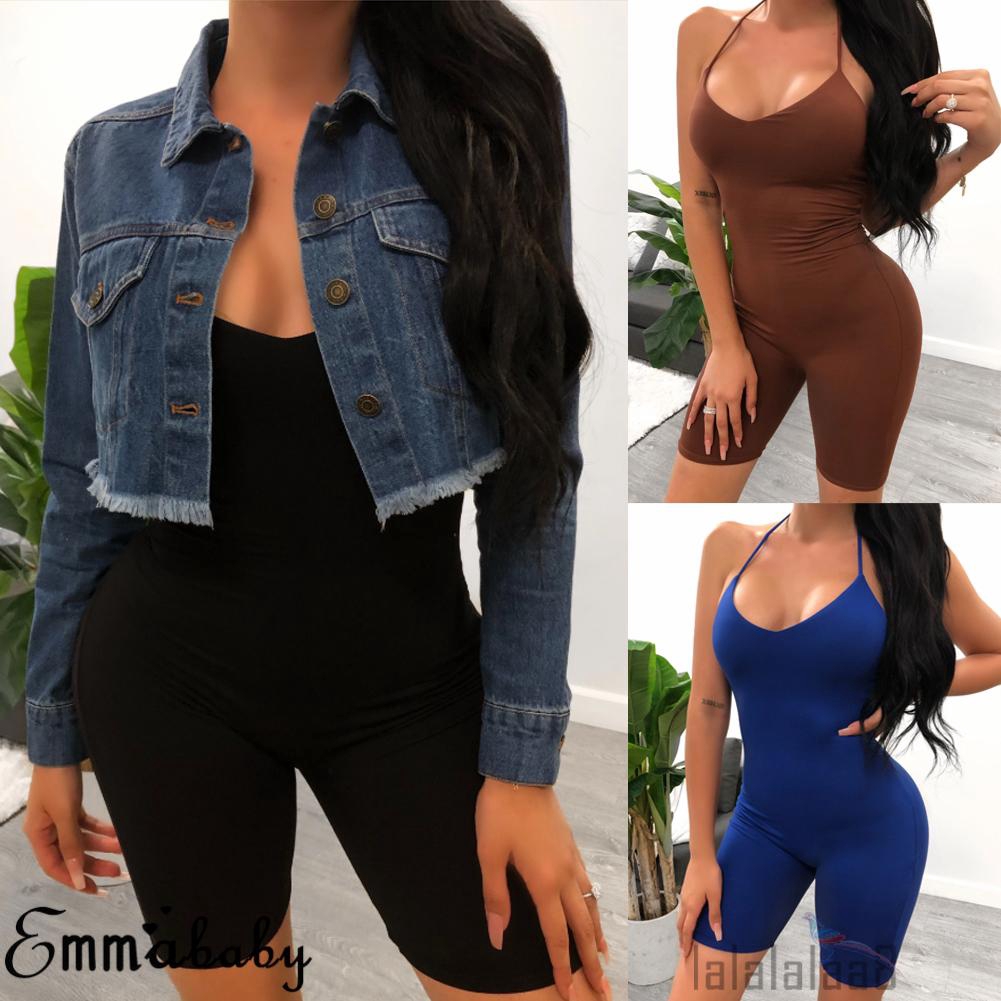 Jumpsuit ngắn thiết kế ôm dáng phong cách thời trang quyến rũ dành cho nữ