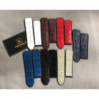 Tặng kèm tovit thay dây - Dây đồng hồ Hublot lót da vân cho đồng hồ case 42 size 19-25-22