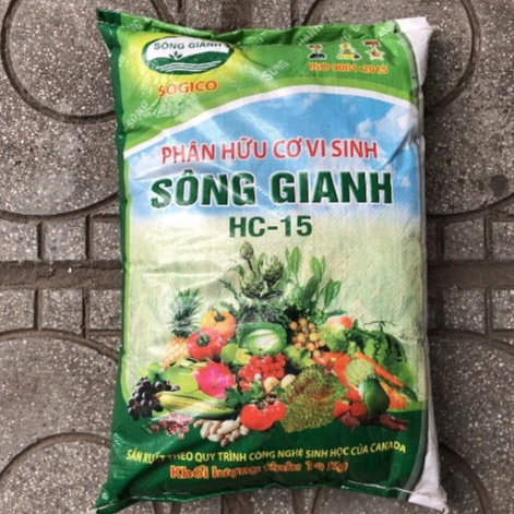 Bao 10kg Phân bón hữu cơ vi sinh Sông gianh chuyên cho rau màu, cây cảnh