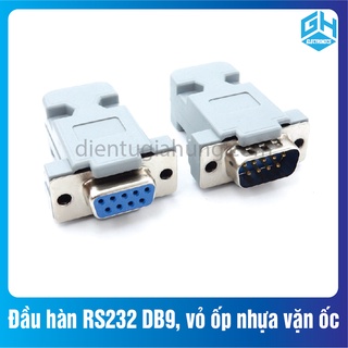 Set 2 cái đầu hàn vỏ ốp dây cáp com 9 chân db9 rs232 vỏ ốp nhựa vặn ốc nhiều loại