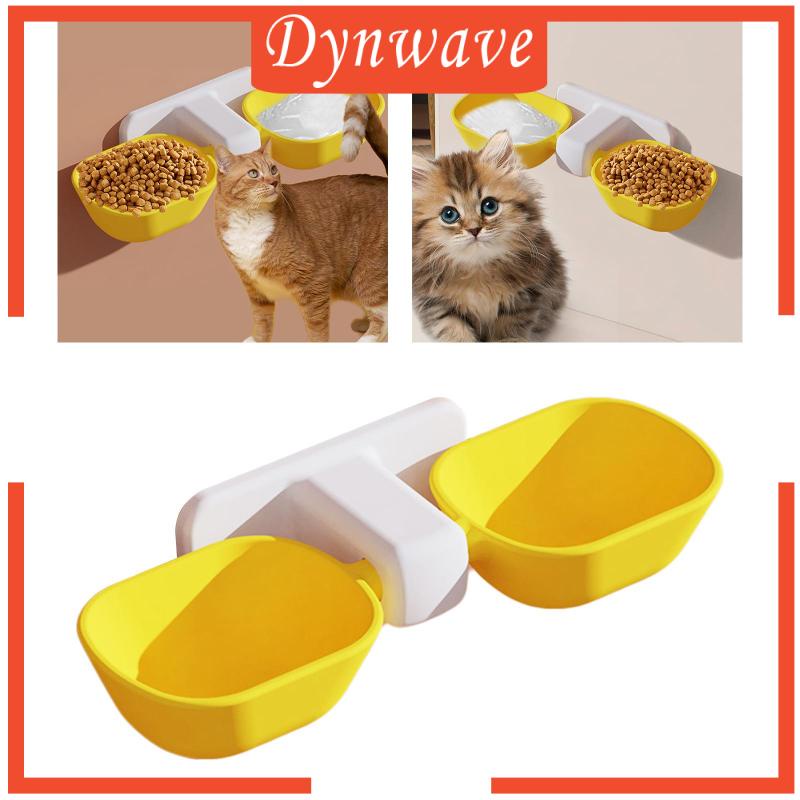 Hình ảnh Double Cat Bowls Wall Mounted Food Water Feeder for Dogs Cats Pet Bowl #3