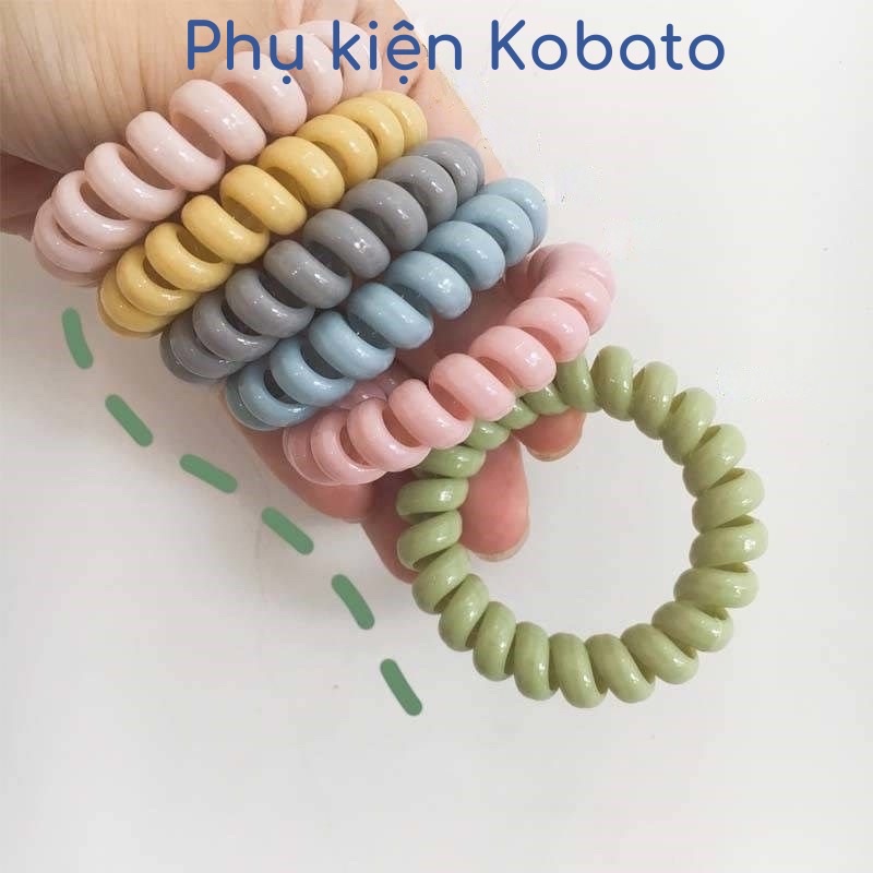 Dây thun chun buộc tóc dáng lò xo băng nhựa nhiều màu sắc phong càh quốc xin xắn cho nữ