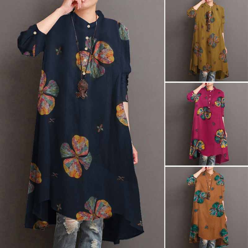 Áo ZANZEA Tay Dài Phong Cách Vintage Thời Trang Cá Tính Dành Cho Nữ