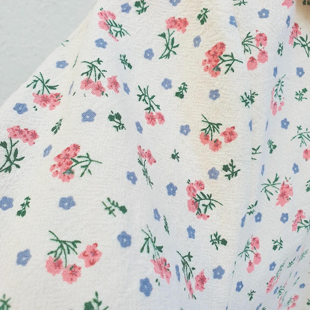 Pyjama mặc nhà thô đũi cara hoa nhí đa sắc