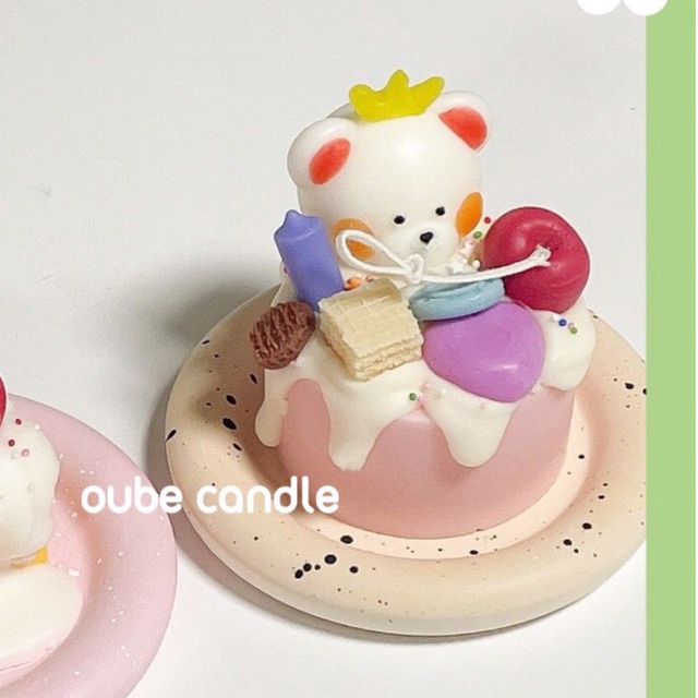Nến Thơm Tinh Dầu Cao Cấp Decor Làm Quà Tặng Hình Bánh Kem Bé Teddy Nhiều Mẫu Hương Tự Chọn | Oube Candle NT98