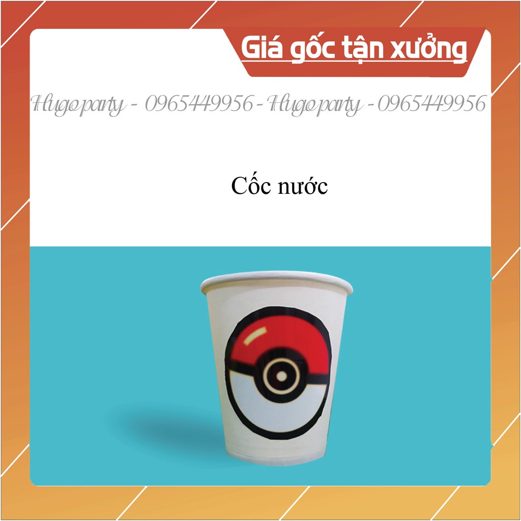 Bộ sinh nhật combo trang trí bàn tiệc cho Bé, chủ đề Pikachu