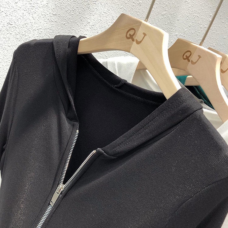 Áo Hoodie Tay Ngắn Màu Sắc Đơn Giản Phong Cách Hàn Quốc Cho Nữ | BigBuy360 - bigbuy360.vn