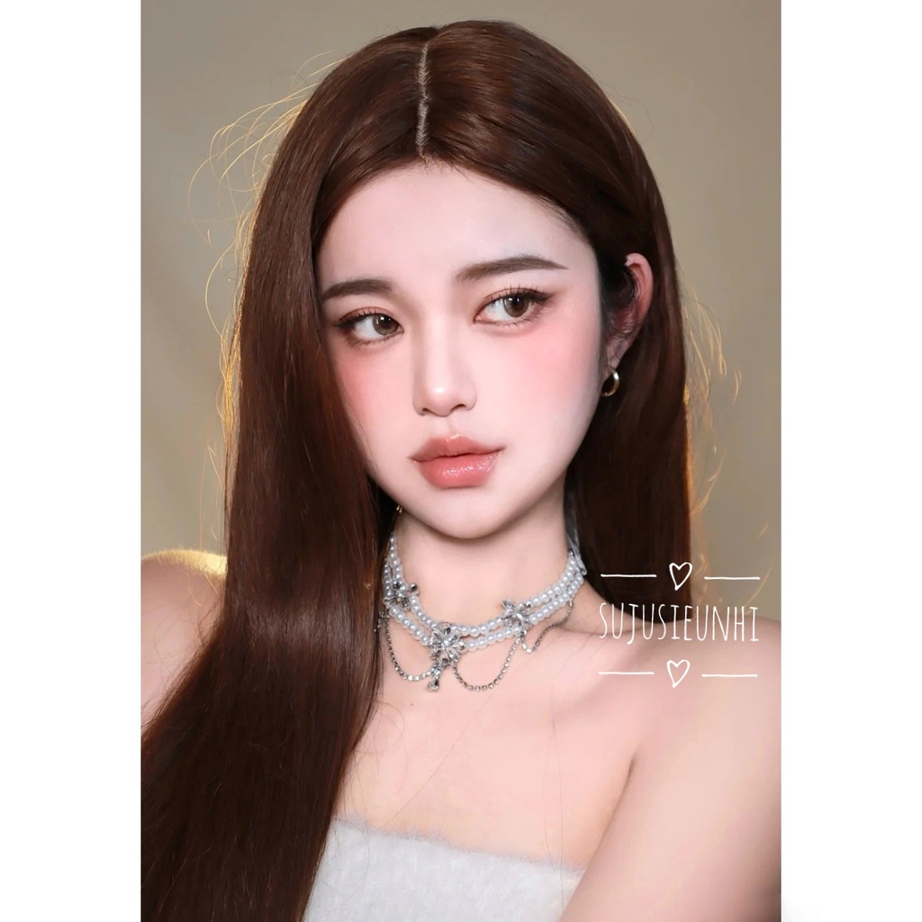 (2 mẫu) vòng cổ ngọc hoa đính đá nhân tạo buộc dây kiểu dáng dài sang trọng